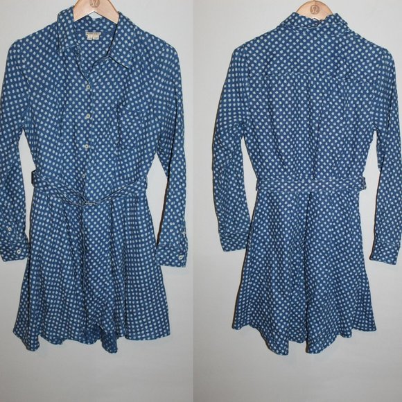 Holding Horses Dotted Linen Shirt Dress HW8971 - Picture 7 of 8